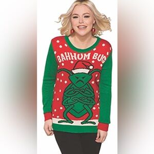 Ugly Funny Christmas Sweater Bah Humbug fits like a M/L